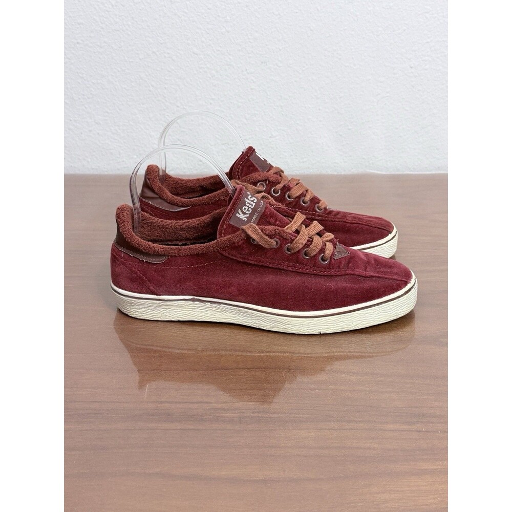 Vintage Keds Red Velour Terry Trim 70s Collectible Sneakers USA (Men’s 6?)